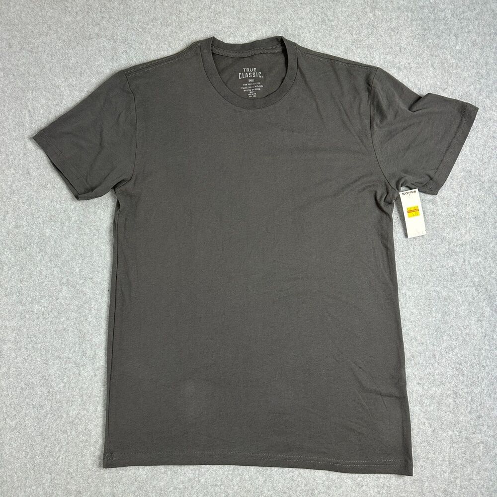 True Classic T-Shirt Men Small Solid Cotton Blend Crew Neck Short Sleeves New